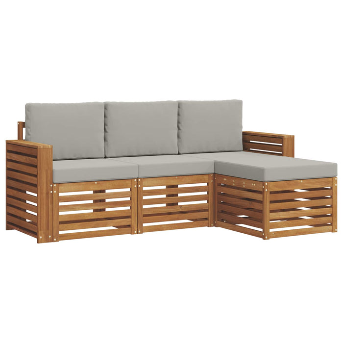 Set de canapele de exterior 4 pcs Gri natural și deschis - WALTI WALTI