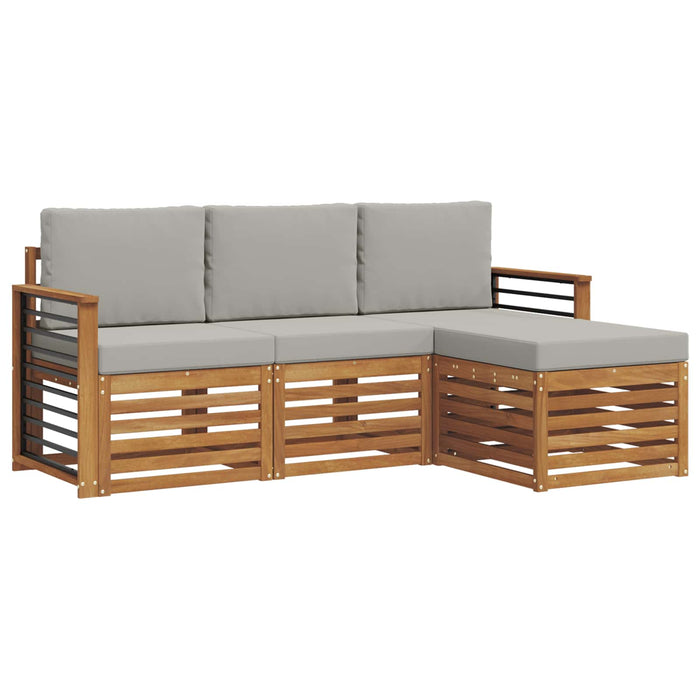 Set de canapele de exterior 4 pcs Gri natural și deschis - WALTI WALTI