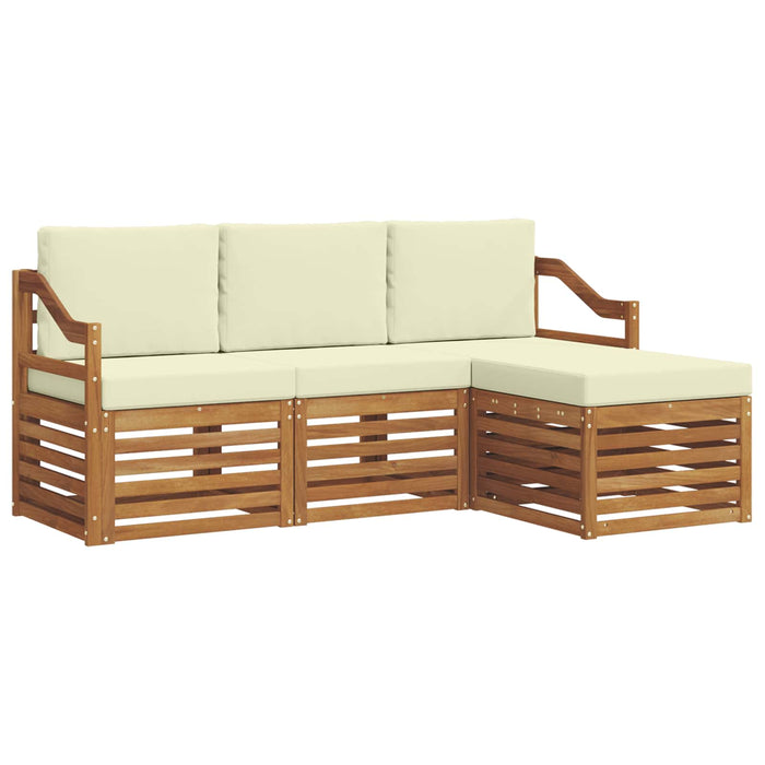 Seturi de canapele 4 pcs Natural și Crem Lemn Solid de Acacia - WALTI WALTI