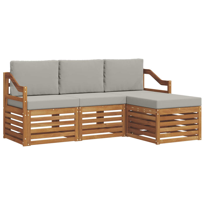 Set de canapele de exterior 4 pcs Gri natural și deschis - WALTI WALTI