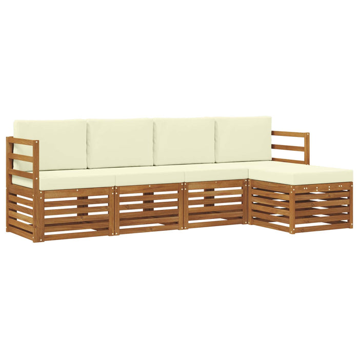 Seturi de canapele 5 pcs Natural și Crem Lemn Solid de Acacia - WALTI WALTI