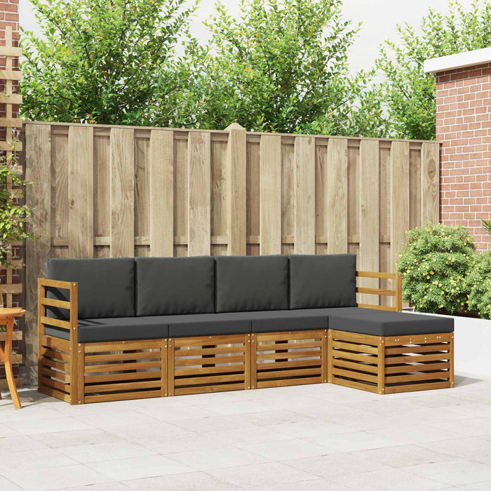 Set de canapele de exterior cu pernă 5 pcs Natural și Antracit - WALTI WALTI