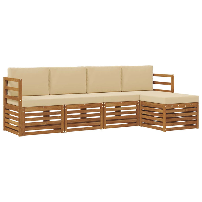Set de canapele de exterior cu pernă 5 pcs Natural și Bej WALTI