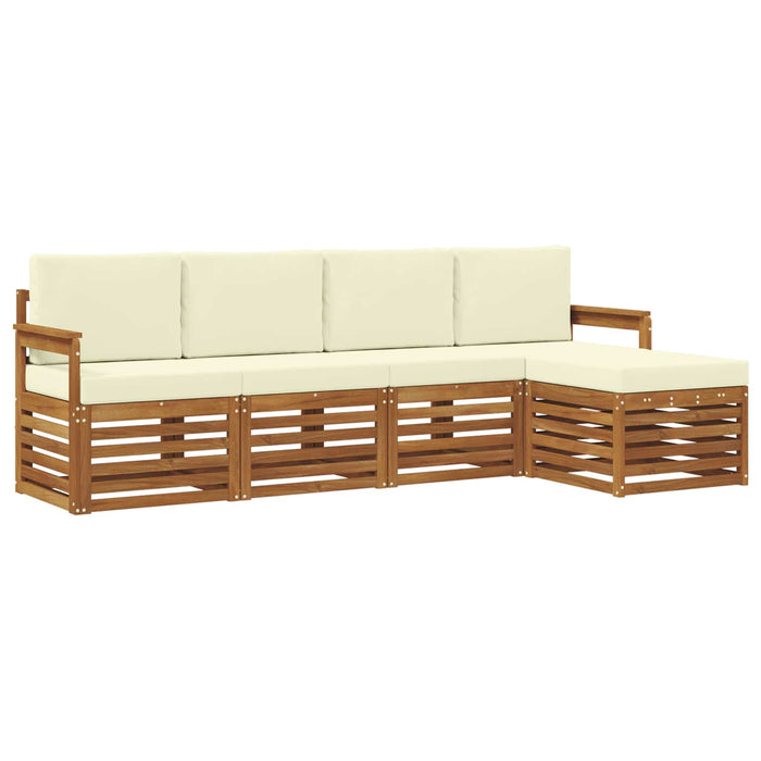 Seturi de canapele 5 pcs Natural și Crem Lemn Solid de Acacia - WALTI WALTI
