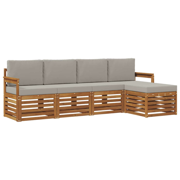 Set de canapele de exterior 5 pcs Gri natural și deschis - WALTI WALTI