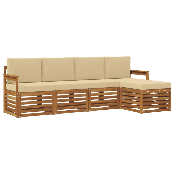 Seturi de canapele 5 pcs Natural și Bej Lemn Solid de Acacia - WALTI WALTI