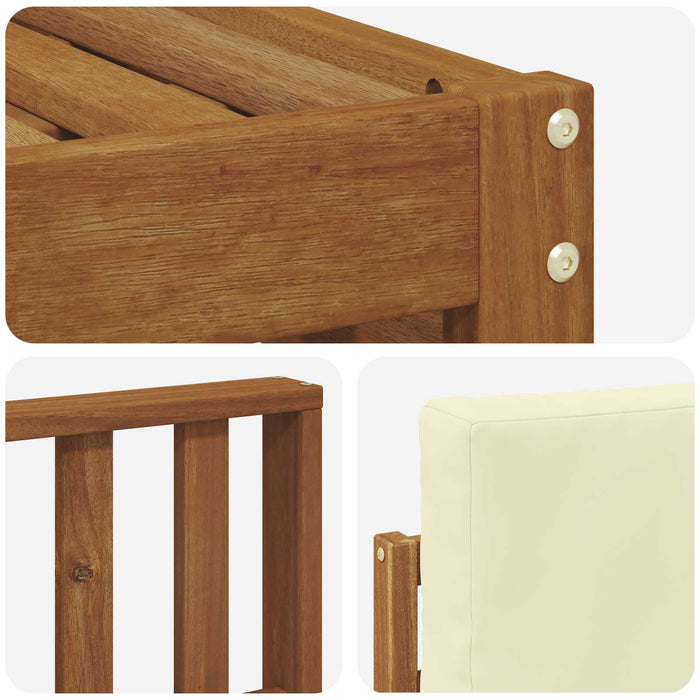Set de canapele de exterior cu pernă 5 pcs Natural și Crem - WALTI WALTI