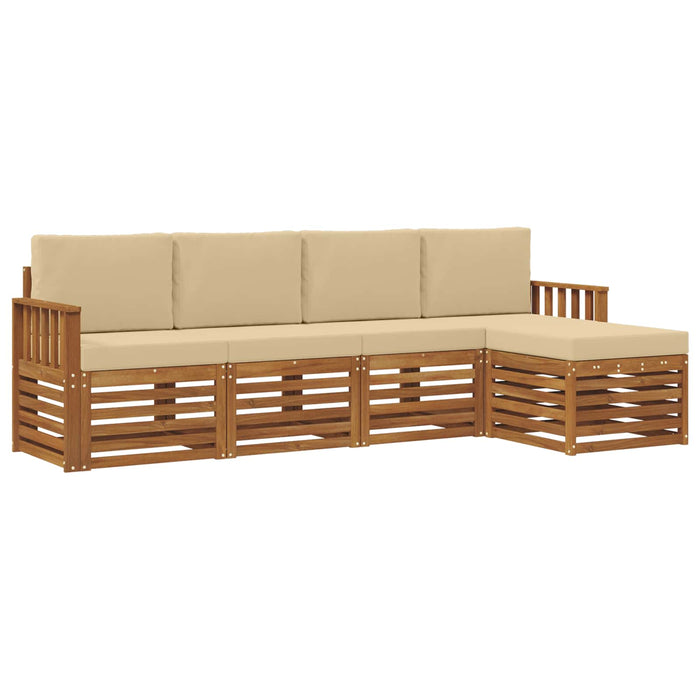 Seturi de canapele 5 pcs Natural și Bej Lemn Solid de Acacia - WALTI WALTI