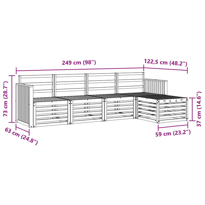 Seturi de canapele 5 pcs natural Lemn Solid de Acacia - WALTI WALTI