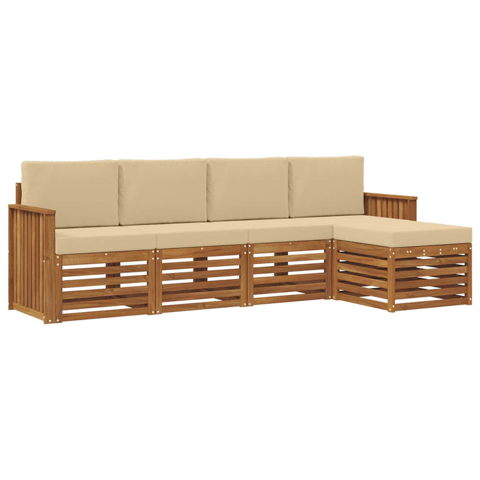 Seturi de canapele 5 pcs Natural și Bej Lemn Solid de Acacia - WALTI WALTI