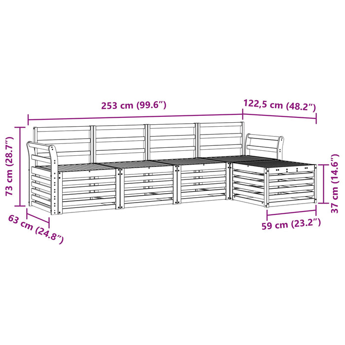 Set de canapele de exterior 5 pcs natural WALTI