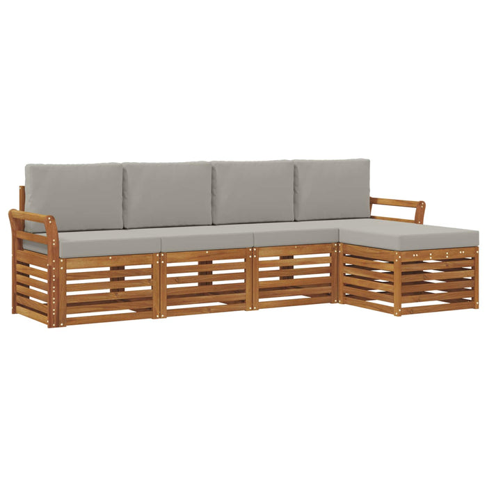 Set de canapele de exterior 5 pcs Gri natural și deschis WALTI