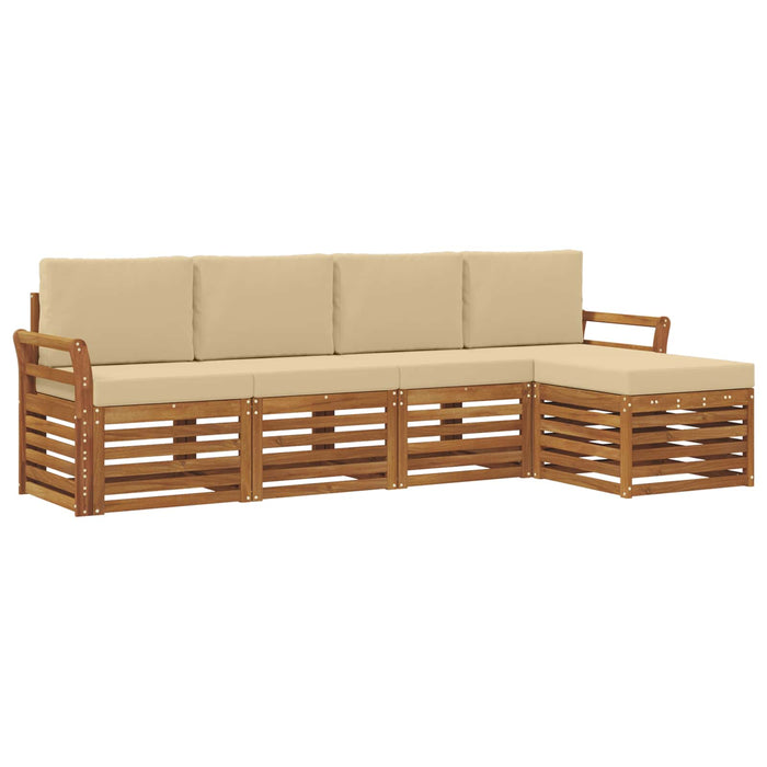 Set de canapele de exterior cu pernă 5 pcs Natural și Bej WALTI