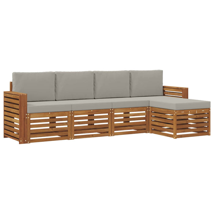 Set de canapele de exterior 5 pcs Gri natural și deschis - WALTI WALTI