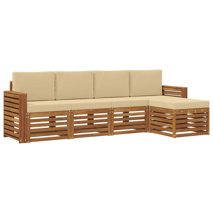 Set de canapele de exterior cu pernă 5 pcs Natural și Bej - WALTI WALTI