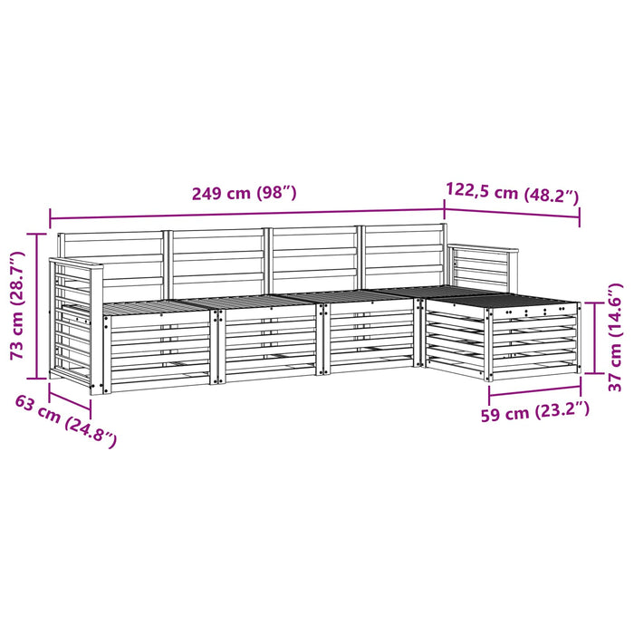 Seturi de canapele 5 pcs natural Lemn Solid de Acacia - WALTI WALTI