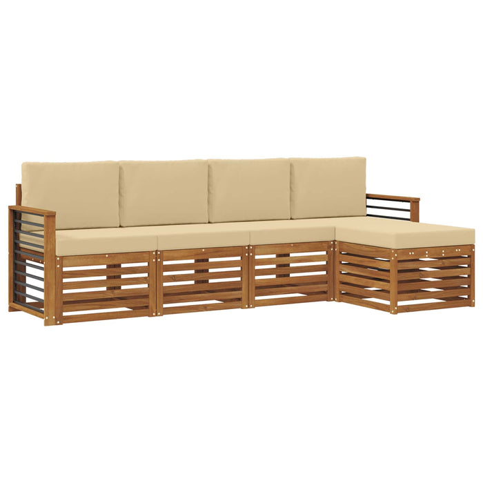 Seturi de canapele 5 pcs Natural și Bej Lemn Solid de Acacia - WALTI WALTI