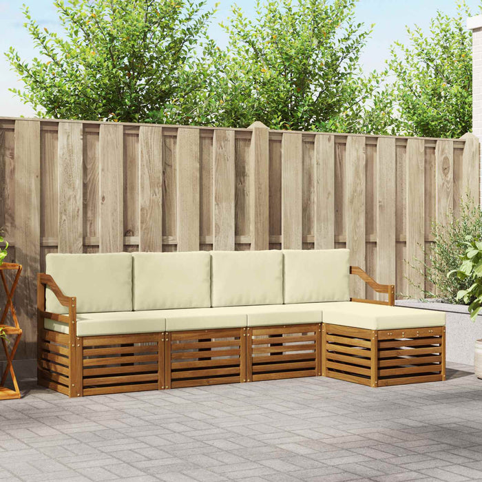Set de canapele de exterior cu pernă 5 pcs Natural și Crem - WALTI WALTI