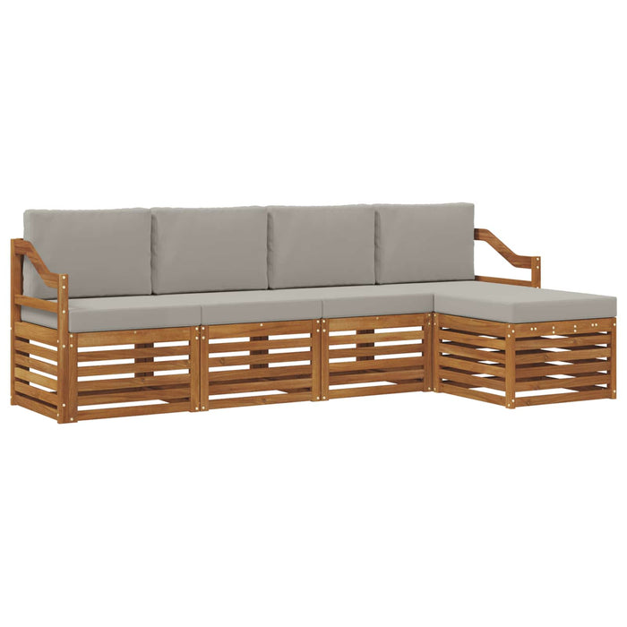Set de canapele de exterior 5 pcs Gri natural și deschis - WALTI WALTI