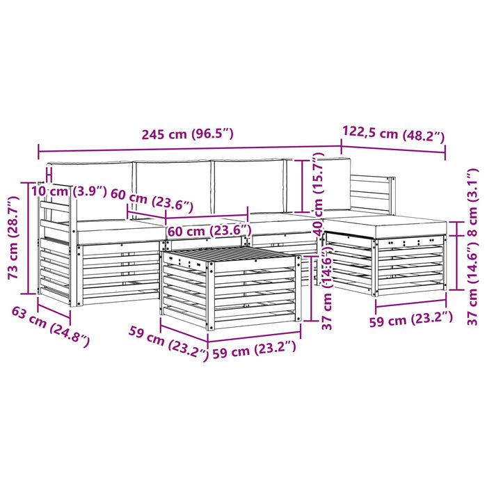 Seturi de canapele cu pernă 6 pcs Natural și Antracit - WALTI WALTI