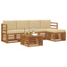 Seturi de canapele 6 pcs Natural și Bej Lemn Solid de Acacia - WALTI WALTI