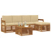 Seturi de canapele 6 pcs Natural și Bej Lemn Solid de Acacia - WALTI WALTI