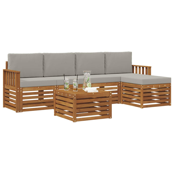 Set de canapele de exterior 6 pcs Gri natural și deschis - WALTI WALTI