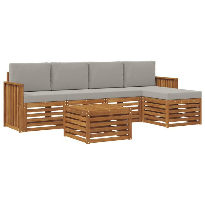 Set de canapele de exterior 6 pcs Gri natural și deschis - WALTI WALTI