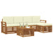 Seturi de canapele 6 pcs Natural și Crem Lemn Solid de Acacia - WALTI WALTI