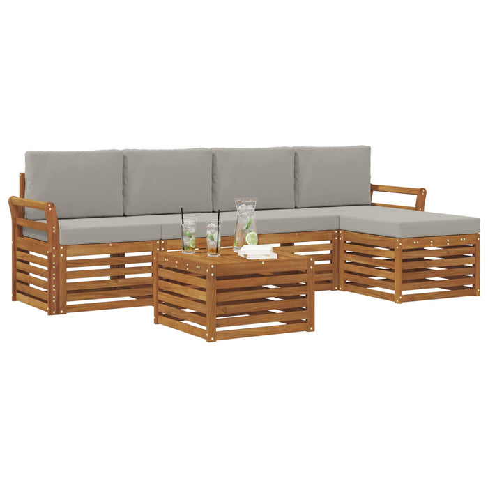 Set de canapele de exterior 6 pcs Gri natural și deschis - WALTI WALTI