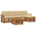 Seturi de canapele 6 pcs Natural și Bej Lemn Solid de Acacia - WALTI WALTI