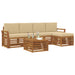 Seturi de canapele 6 pcs Natural și Bej Lemn Solid de Acacia - WALTI WALTI