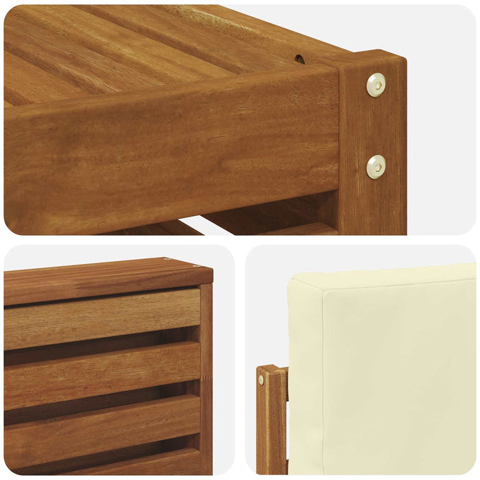 Seturi de canapele 6 pcs Natural și Crem Lemn Solid de Acacia - WALTI WALTI