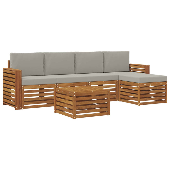 Set de canapele de exterior 6 pcs Gri natural și deschis - WALTI WALTI