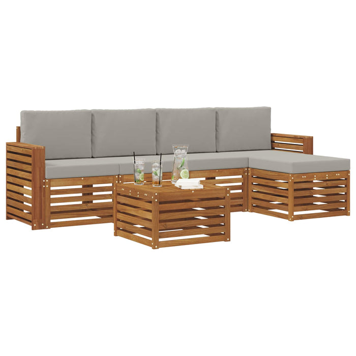 Set de canapele de exterior 6 pcs Gri natural și deschis - WALTI WALTI