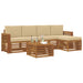 Seturi de canapele 6 pcs Natural și Bej Lemn Solid de Acacia - WALTI WALTI