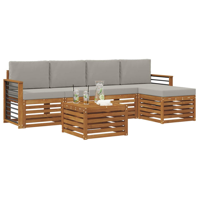 Set de canapele de exterior 6 pcs Gri natural și deschis - WALTI WALTI