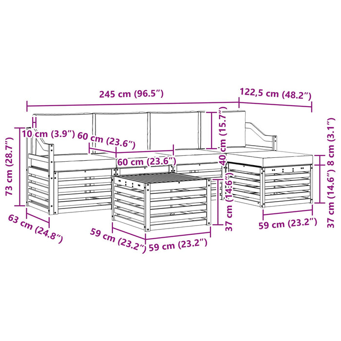 Seturi de canapele cu pernă 6 pcs Natural și Antracit - WALTI WALTI