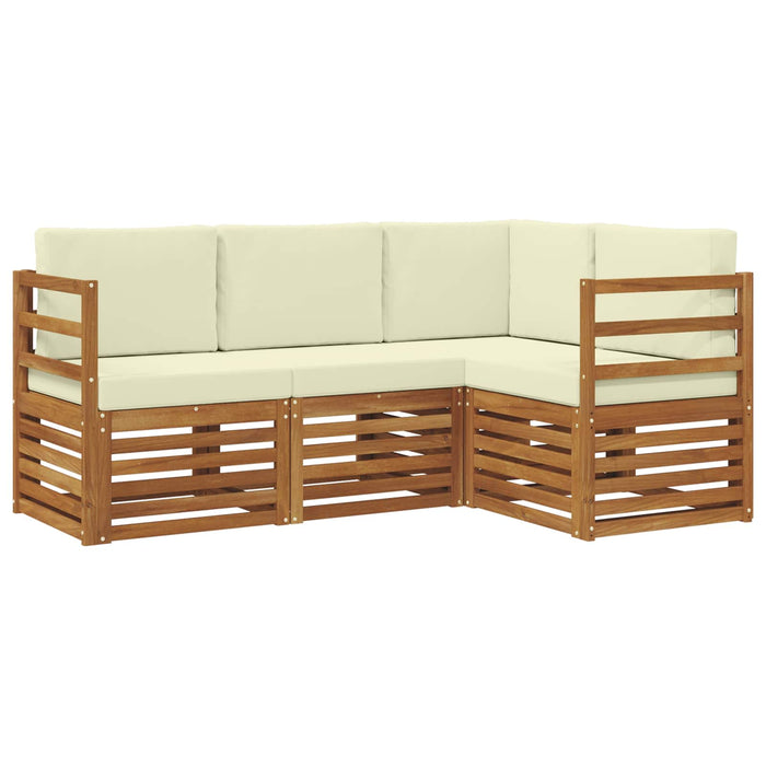 Seturi de canapele 4 pcs Natural și Crem Lemn Solid de Acacia - WALTI WALTI