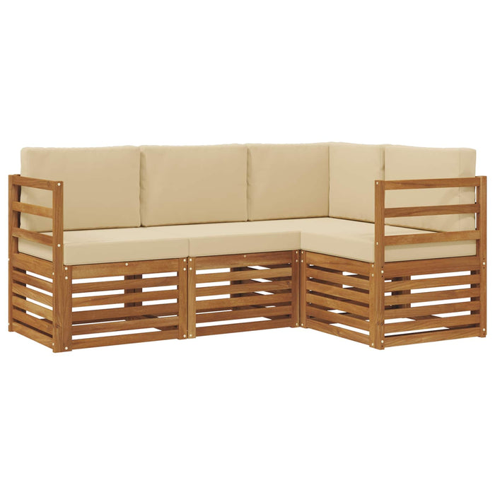 Seturi de canapele 4 pcs Natural și Bej Lemn Solid de Acacia - WALTI WALTI