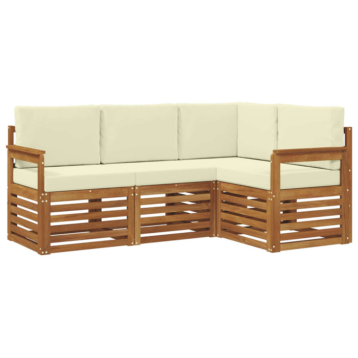 Seturi de canapele 4 pcs Natural și Crem Lemn Solid de Acacia - WALTI WALTI
