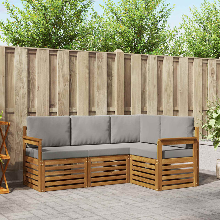 Seturi de canapele cu pernă 4 pcs Gri natural și deschis - WALTI WALTI