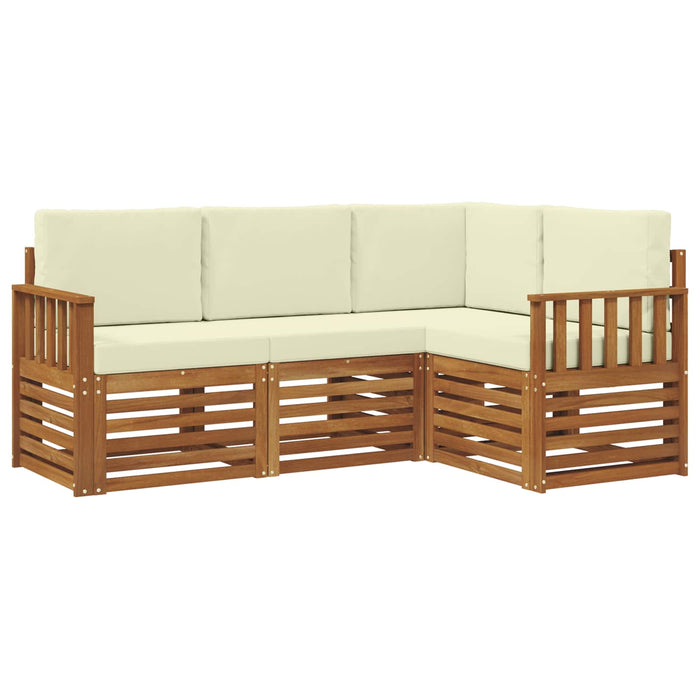 Seturi de canapele 4 pcs Natural și Crem Lemn Solid de Acacia - WALTI WALTI