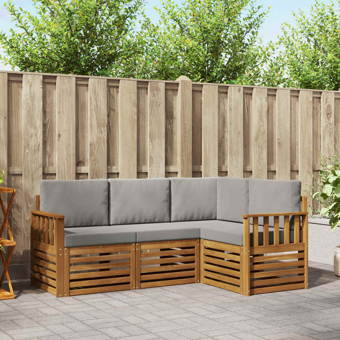 Seturi de canapele cu pernă 4 pcs Gri natural și deschis - WALTI WALTI