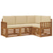 Seturi de canapele 4 pcs Natural și Bej Lemn Solid de Acacia - WALTI WALTI