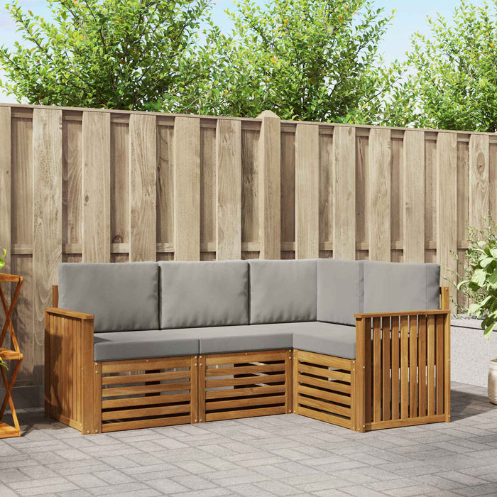 Seturi de canapele cu pernă 4 pcs Gri natural și deschis - WALTI WALTI