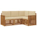 Seturi de canapele 4 pcs Natural și Bej Lemn Solid de Acacia - WALTI WALTI