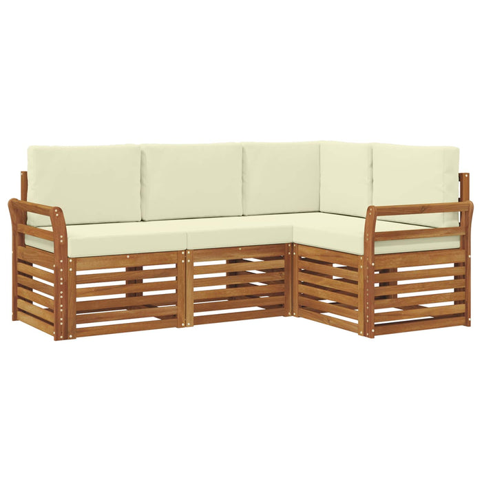 Seturi de canapele 4 pcs Natural și Crem Lemn Solid de Acacia - WALTI WALTI