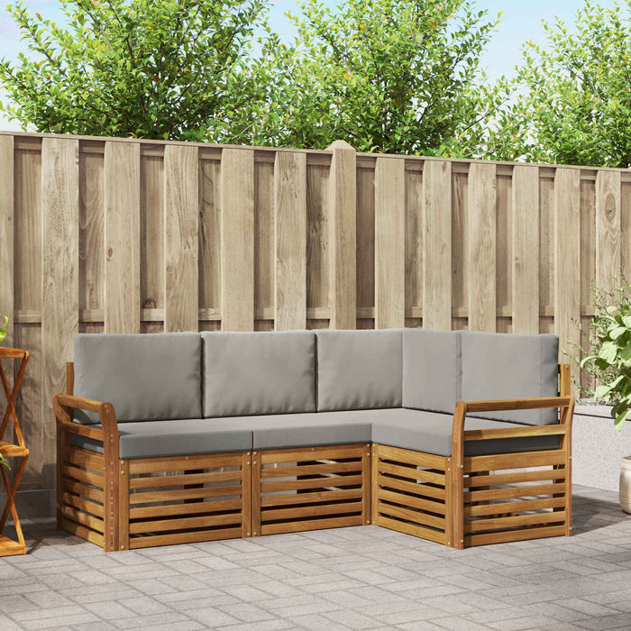 Seturi de canapele cu pernă 4 pcs Gri natural și deschis - WALTI WALTI