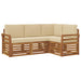 Seturi de canapele 4 pcs Natural și Bej Lemn Solid de Acacia - WALTI WALTI